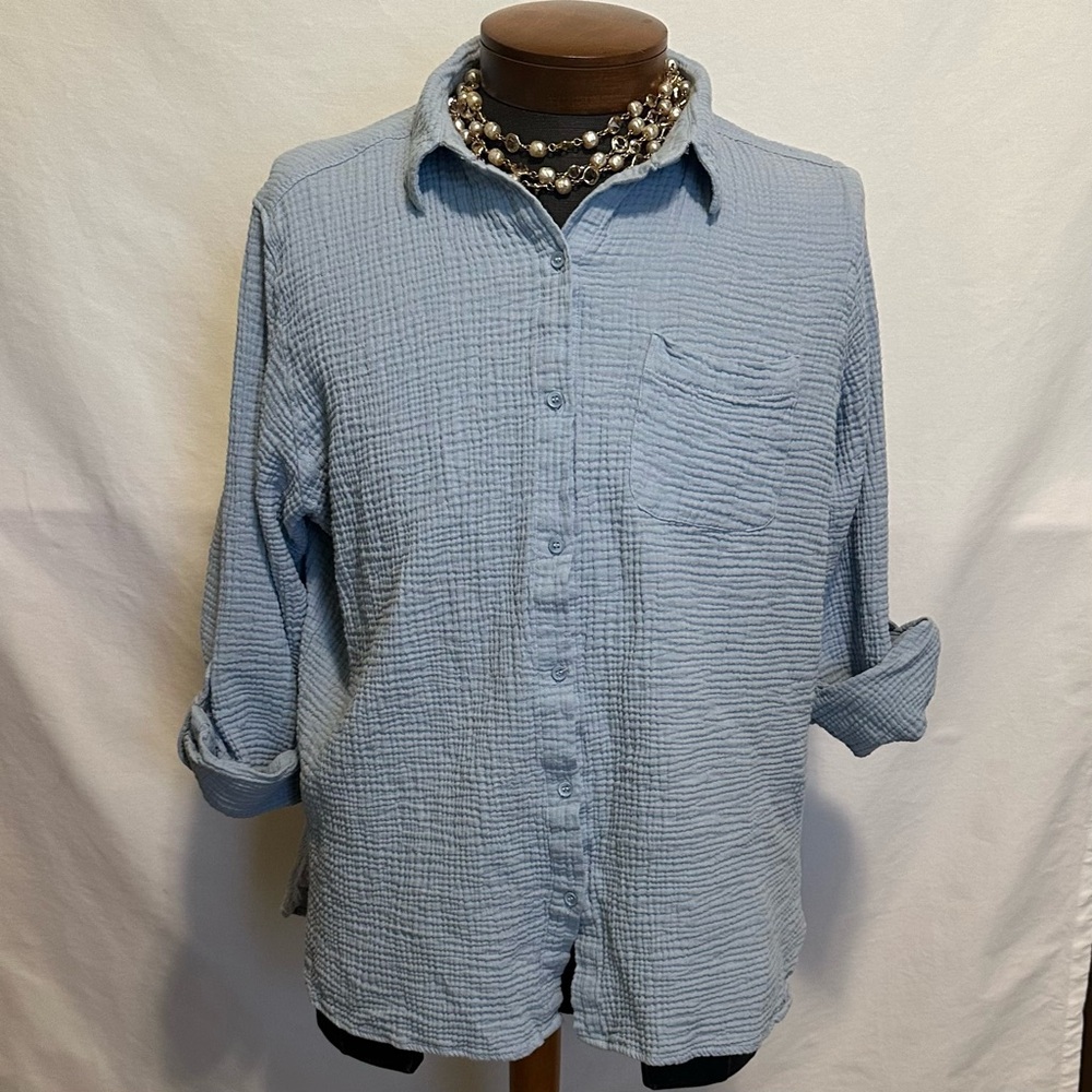 Anne Klein Casual Blue Button Down Shirt